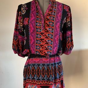 Angie | Elastic Tunic Top Multi-Color